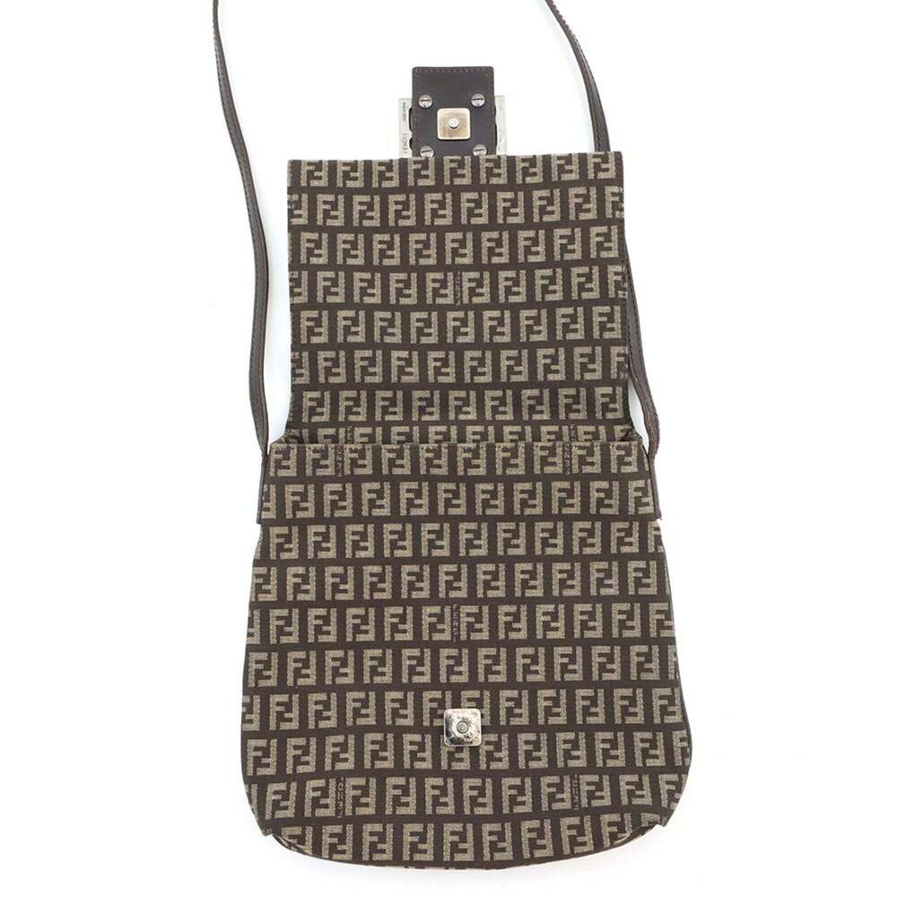 FENDI Brown Leather Zucca Shoulder Bag - Picture 5 of 16